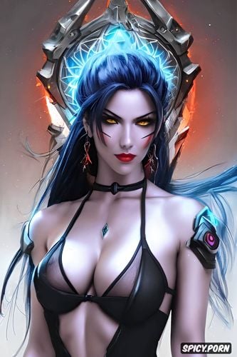 widowmaker overwatch female fantasy mage flowing mage robes magic beautiful face portrait muscles