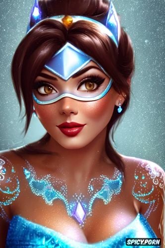 tracer overwatch slutty disney princess cinderella tight low cut cinderella ballgown tiara beautiful face tattoos on tits milf