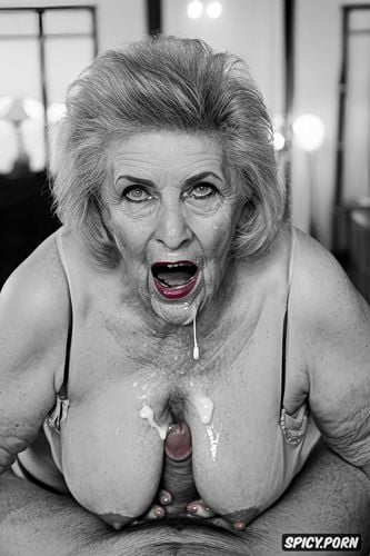 highres, halloween, old fat grandmother, titjob, old night gown