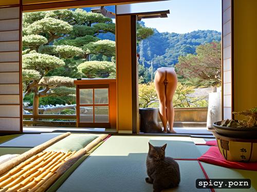 japanese teen trimmed pussy scene traditional japanese house with zen garden visible through window