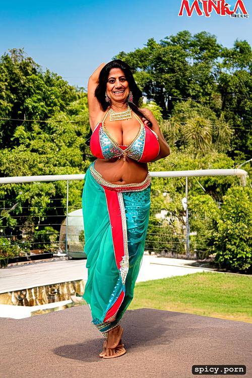 flawless perfect stunning smiling face, 69 yo beautiful indian dancer