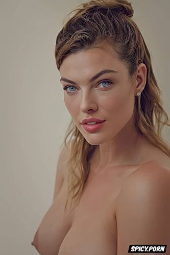 full frame, minimalist, cute face, vibrant, saggy tits, hyptnotized look