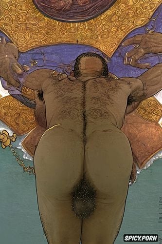 pierced nipples, big dick, bald, gay big load, black, booty