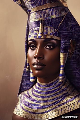 tits out, muscles, femal pharaoh ancient egypt egyptian pyramids pharoah crown royal robes beautiful face topless