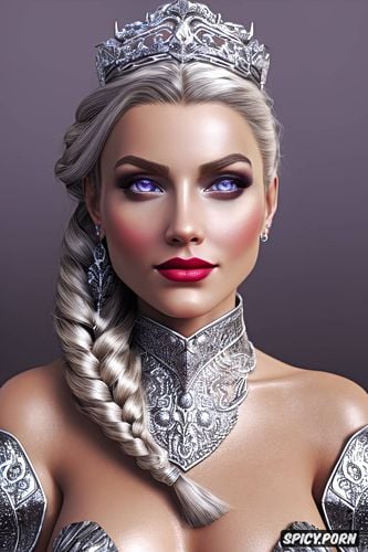 female knight, full lips, small firm perfect natural tits, ultra detailed portrait