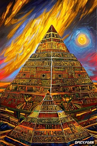 aztec pyramid, kaleidoscope, god, gold, and of the world