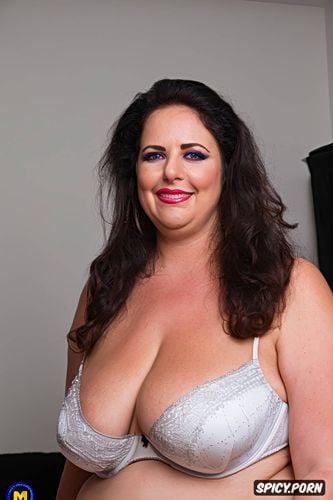front view, longer cleavage, gigantic voluptuous massive boobs