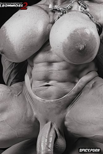 facemask, futanari, huge saggy balls, bodybuilder, breast expansion