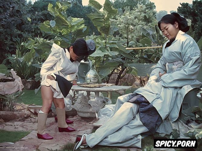 panties, woman, little playful niece in the garden voluptuous asian