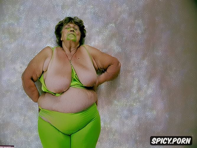 light green fitness pants1 5, woman 70 years old1 4, huge breasts1 5