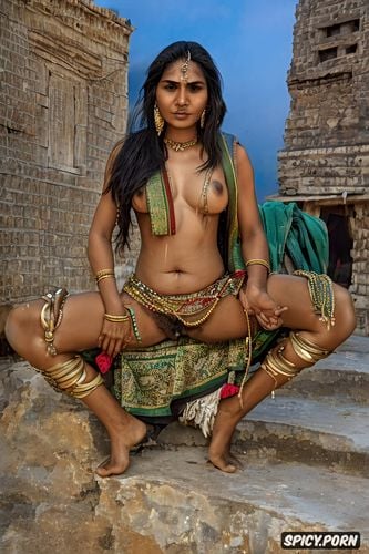 body wrinkles, a typical uneducated unadorned amateur twenty five year old gujarati villager beauty is reluctantly forced to spread open her legs to show her anus to several panchayat men