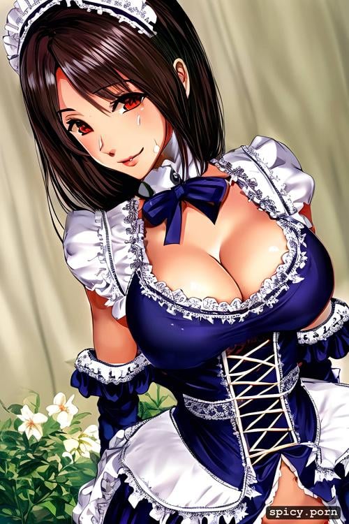 masterpiece, 8k, columbian maid, realistic, wearing maid outfit