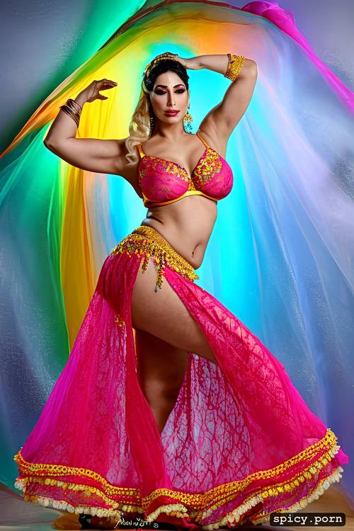 full body, front view, standing, colorful costume, no tattoo