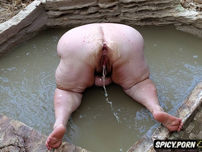 cellulite month pregnant, in cum mud pit, in filthy piss filled bathtub