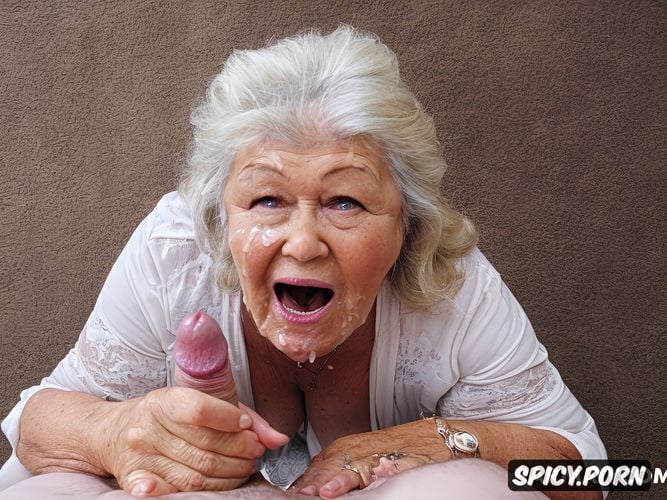 old fat woman, best quality, first person pov, tremendous splash of cum in the mouth