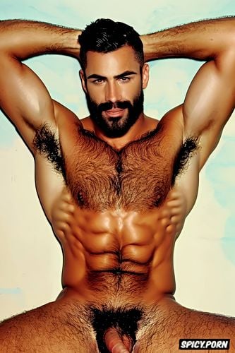 big dick, sixpack hairy armpits, arab skin, hunk, hairy armpits