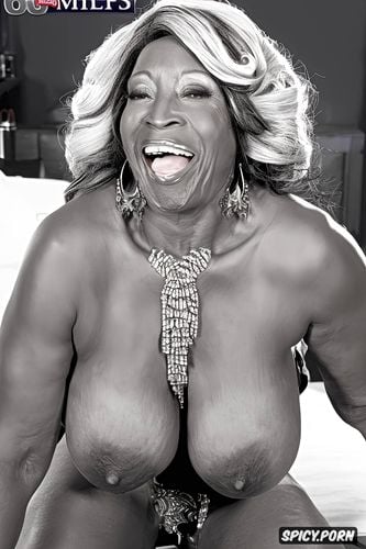 senior african american granny ninety nine of age, massive bimbo tits heavy makeup