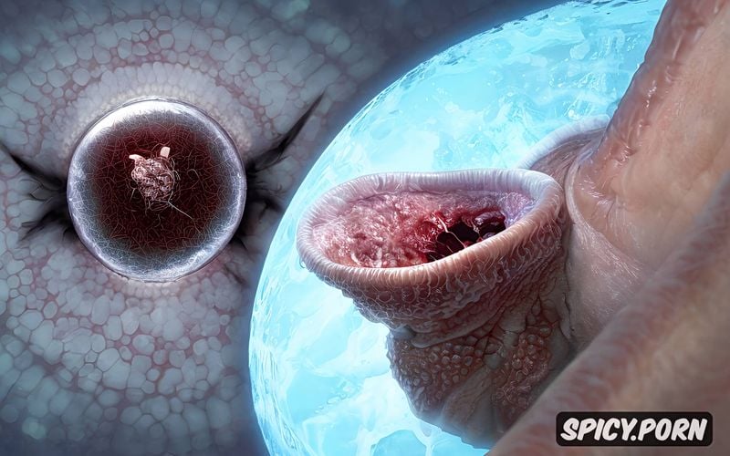 ultrarealistic images, cunt camera, horror alien worm enters the uterus