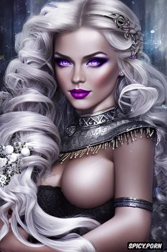 fantasy princess, pale skin, k shot on canon dslr, long silver blonde hair in a braid