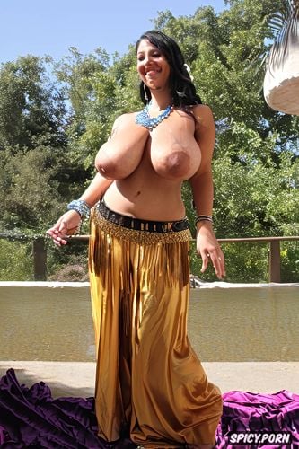 humongous breasts, wide hips, gorgeous bellydancer at a dance festival