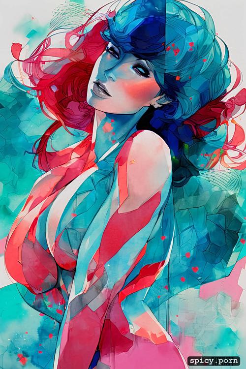 busty, precise lineart, conrad roset, vibrant, highly detailed