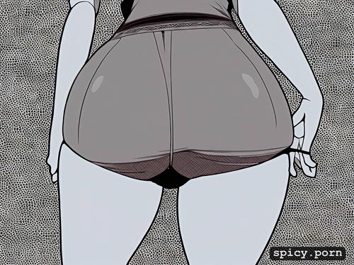 tight panties, konosuba, full body, from behind, cameltoe, see through