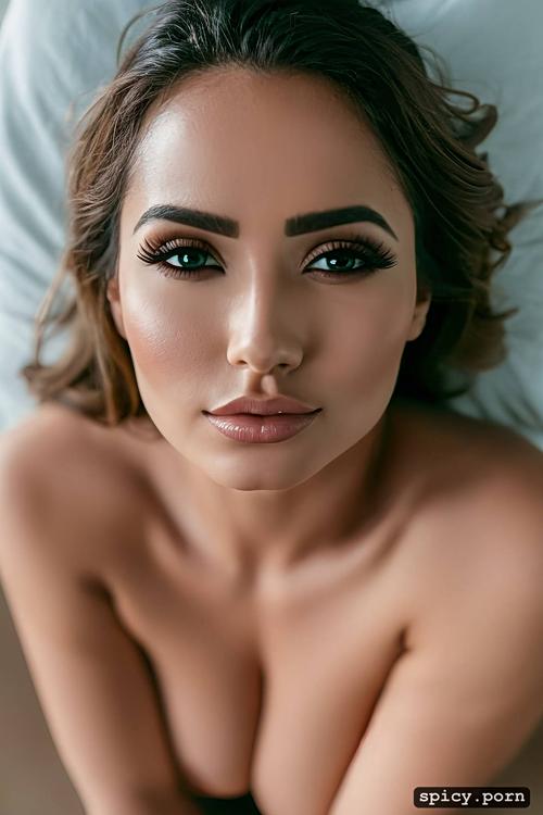 head on pillow, 8k resolution, ultra realistic face, perfect tits