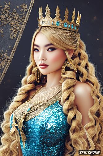 long golden blonde hair in twin braids, dragon age, beautiful face portrait