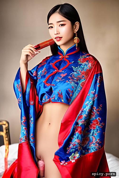 showing penis, chinese ethnicity, teen, shemale, traditional chinese clothes
