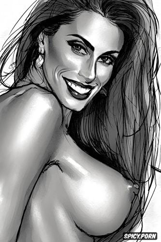 fine brushstroke, sketch, high resolution, portrait, eva mendes