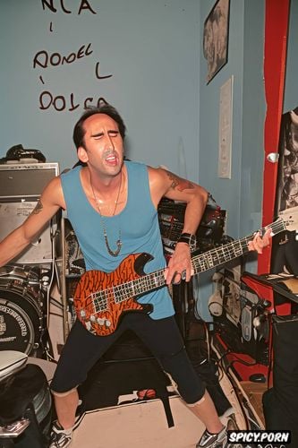ramones band, argentina, di maria, nicolas cage plays bass at a rock show