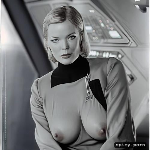 realistic, visible nipples, anne francis on the bridge of the starship enterprise
