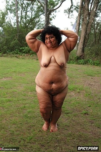 standing, chubby hispanic ssbbw granny, fat thighs, shot legs