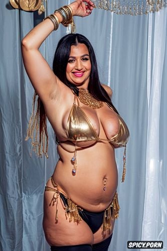 very beautiful bellydancer, wide hips, gold and silver jewelry