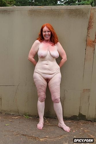 natural, gorgeous look, small hips, short red ginger hair, pale skin