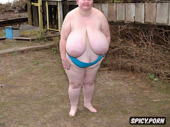 showing big cunt, insanely completely large very fat floppy breasts