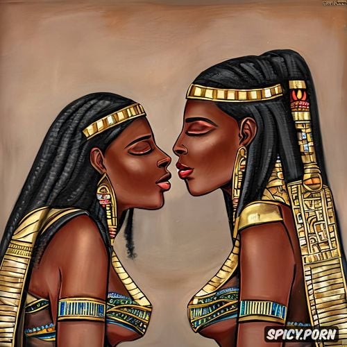 lesbian couple kissing, sidele, ancient egypt