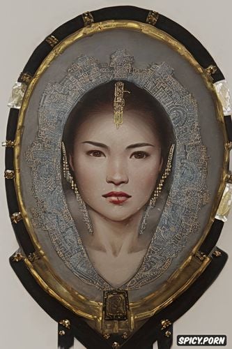 chinese milt with detailed face, realist art, smooth, cum on face