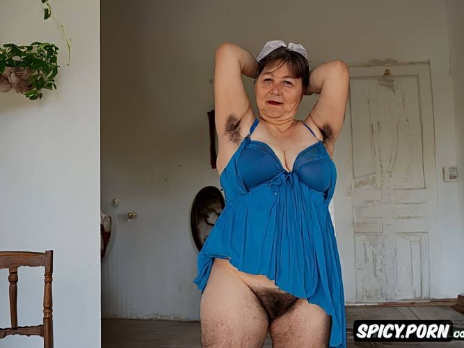 granny, kyrgyz ethnicity, photorealistic braided pigtails with bows incredibly hirsute woman very hairy pussy very hairy armpits very hairy legs very hairy inner thighs over hairy crotch