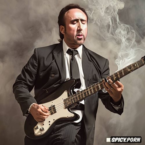 playing bass, smoke, steam, rock band, short hair, argentinian ethnicity