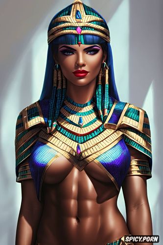 k shot on canon dslr, ultra detailed, abs, masterpiece, ashe overwatch female pharaoh ancient egypt pharoah crown royal robes beautiful face portrait muscles