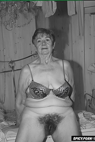 very old irish grandma, background bedroom, petite, very hairy pussy