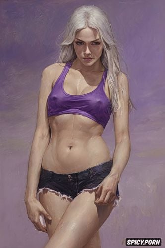 full body, purple eyes, metallic, detailed, julia roberts, art by vasily surikov