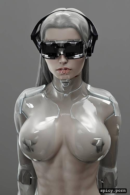 detailed limbs1 7, ultra realistic1 4, centered, beautiful woman standing in a cyberpunk display stand1 9