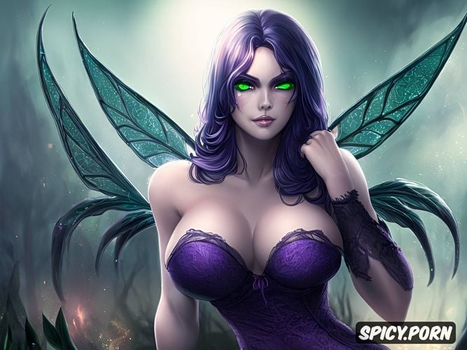 casting purple magic, high quality art, young beauty, realistic eyes