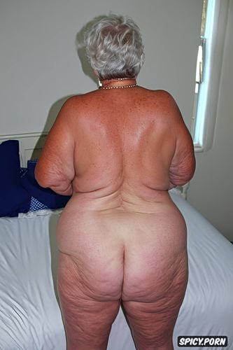 view from above, high res, eighty of age, massive ass, white granny
