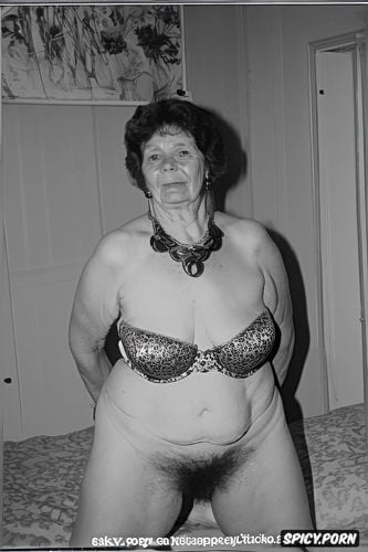 very old irish grandma, background bedroom, petite, very hairy pussy