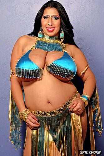 slim stomach, gorgeous egyptian bellydancer, color photo, front view