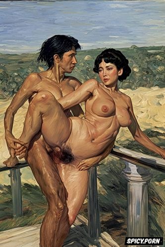 tall, man keanu reeves grabs woman s neck, impressionism monet