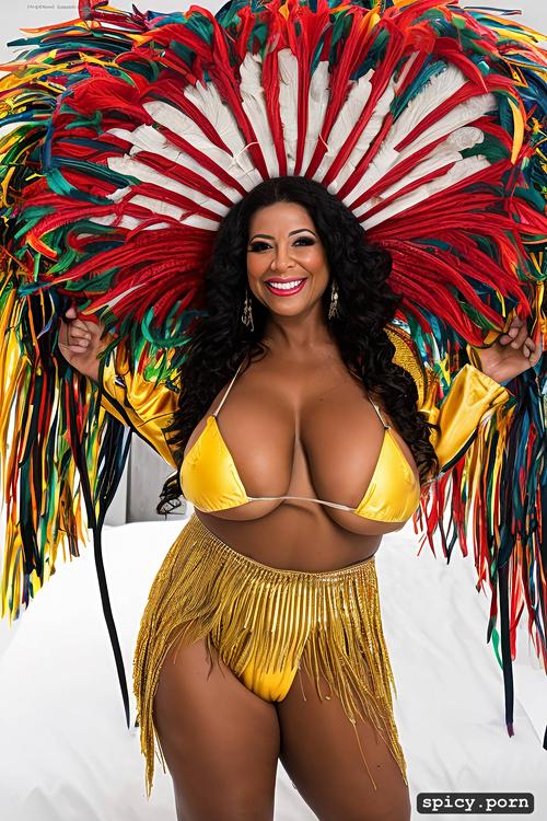long hair, 57 yo beautiful performing brazilian carnival dancer